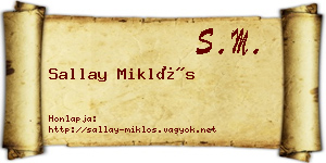 Sallay Miklós névjegykártya
