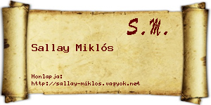 Sallay Miklós névjegykártya