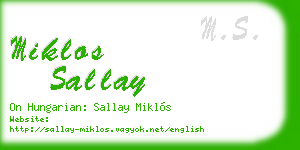 miklos sallay business card